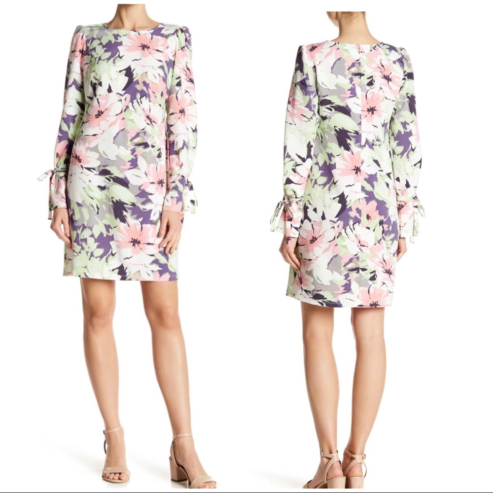 Nine West Long Sleeve Puff Printed T-Shirt Dress - Picture 3 of 8